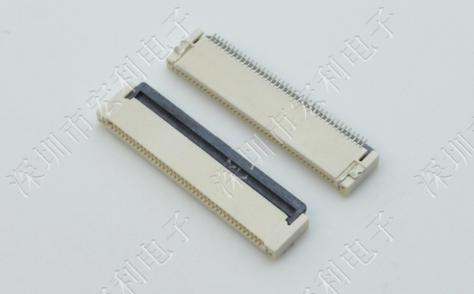 香蕉网址在线观看FPC插座翻蓋式FFC間距0.5mm 60p針腳位H2.0mm 前插後翻連接器