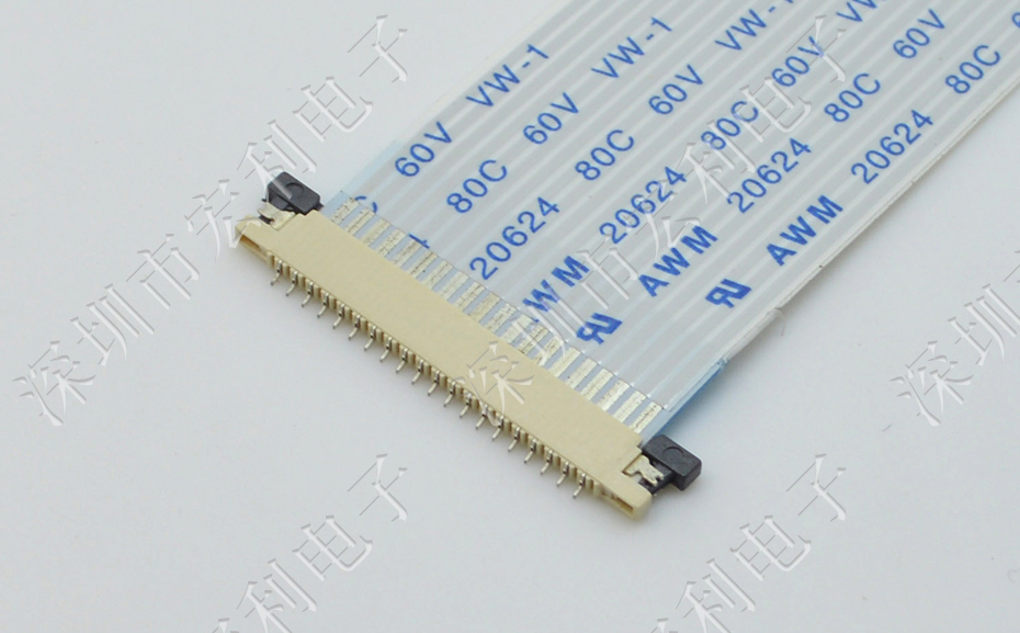 FPC插座，扁平軟排線插座連接器,FFC接插件1.0間距6P上接抽屜式