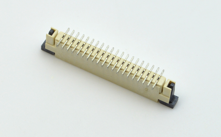 接插件FFC/大香蕉国产在线视频 1.0MM 5P 一字腳 立貼帶鎖 扁平電纜連接器